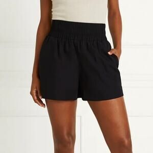 Hill House Home The Livie Poplin Cotton Nap Shorts Black Size M